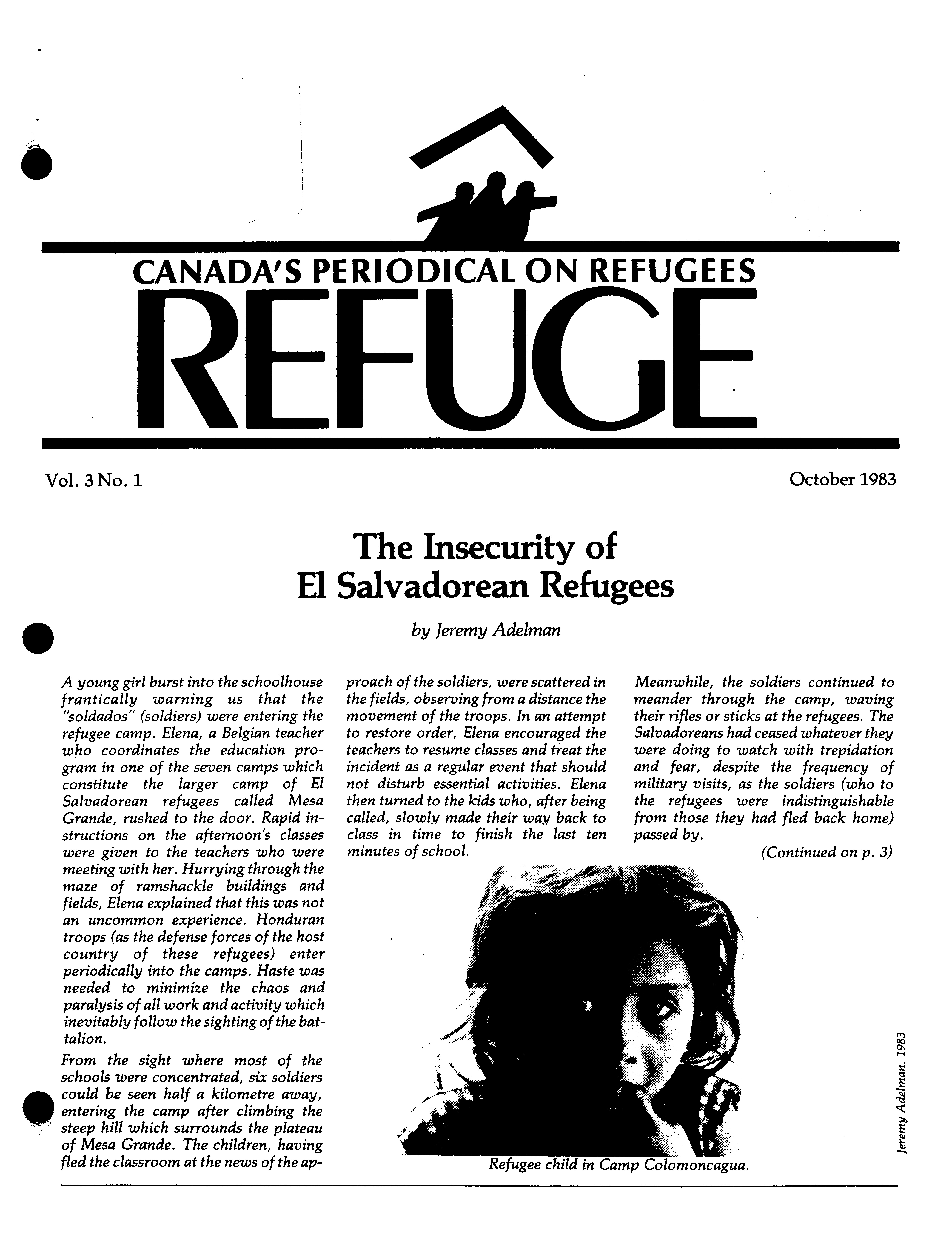 first page Refuge vol. 3.1 1983