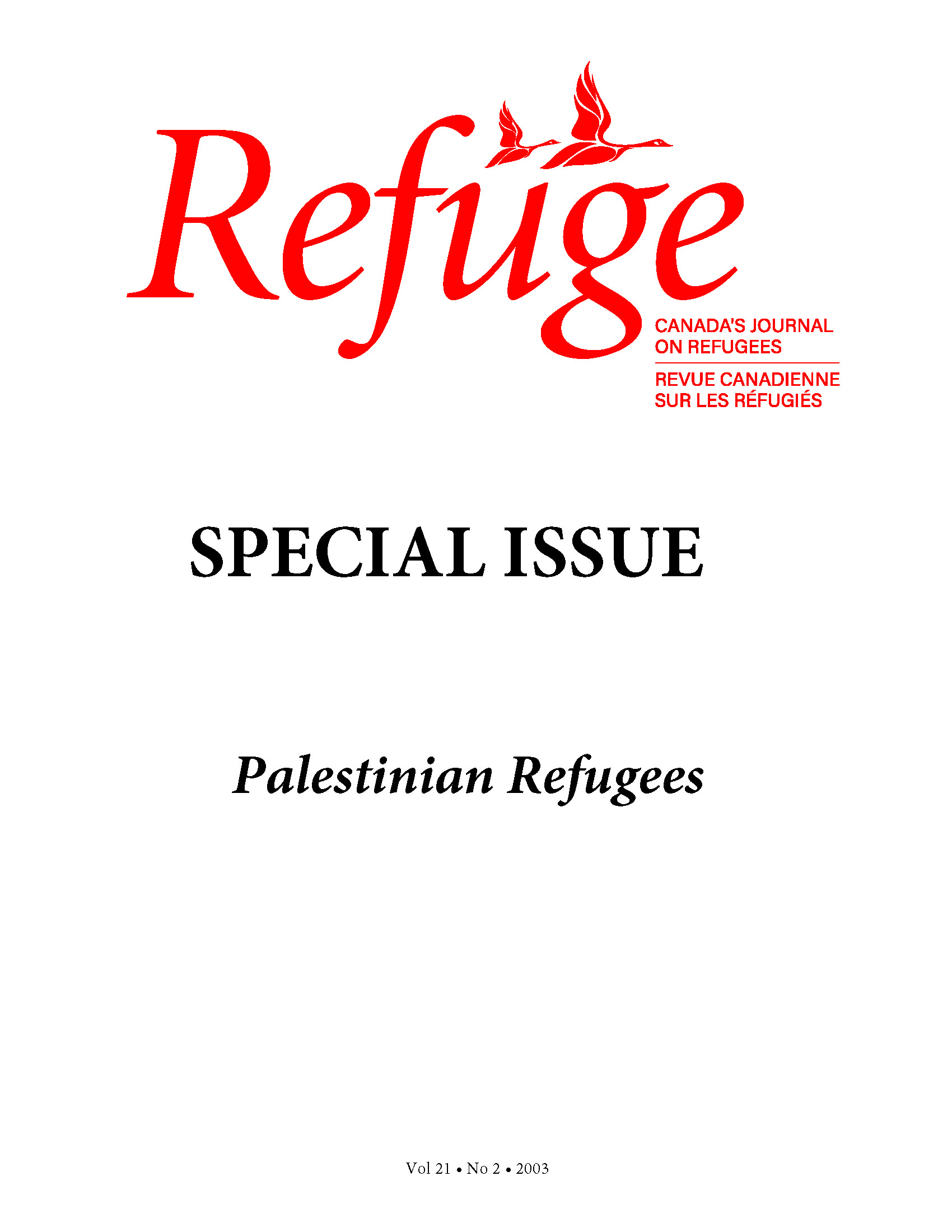 cover Refuge vol. 21.2 2003