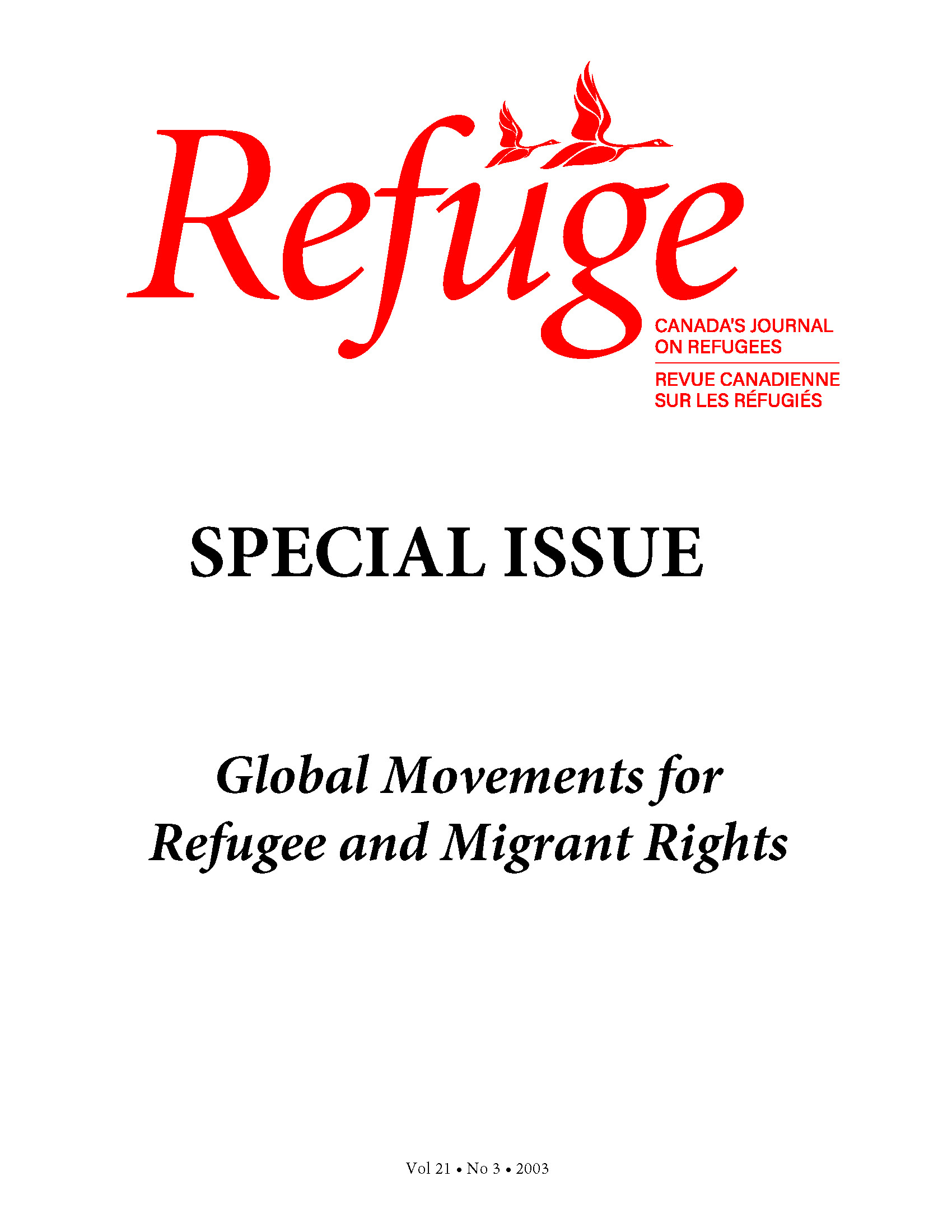 cover Refuge vol. 21.3 2003