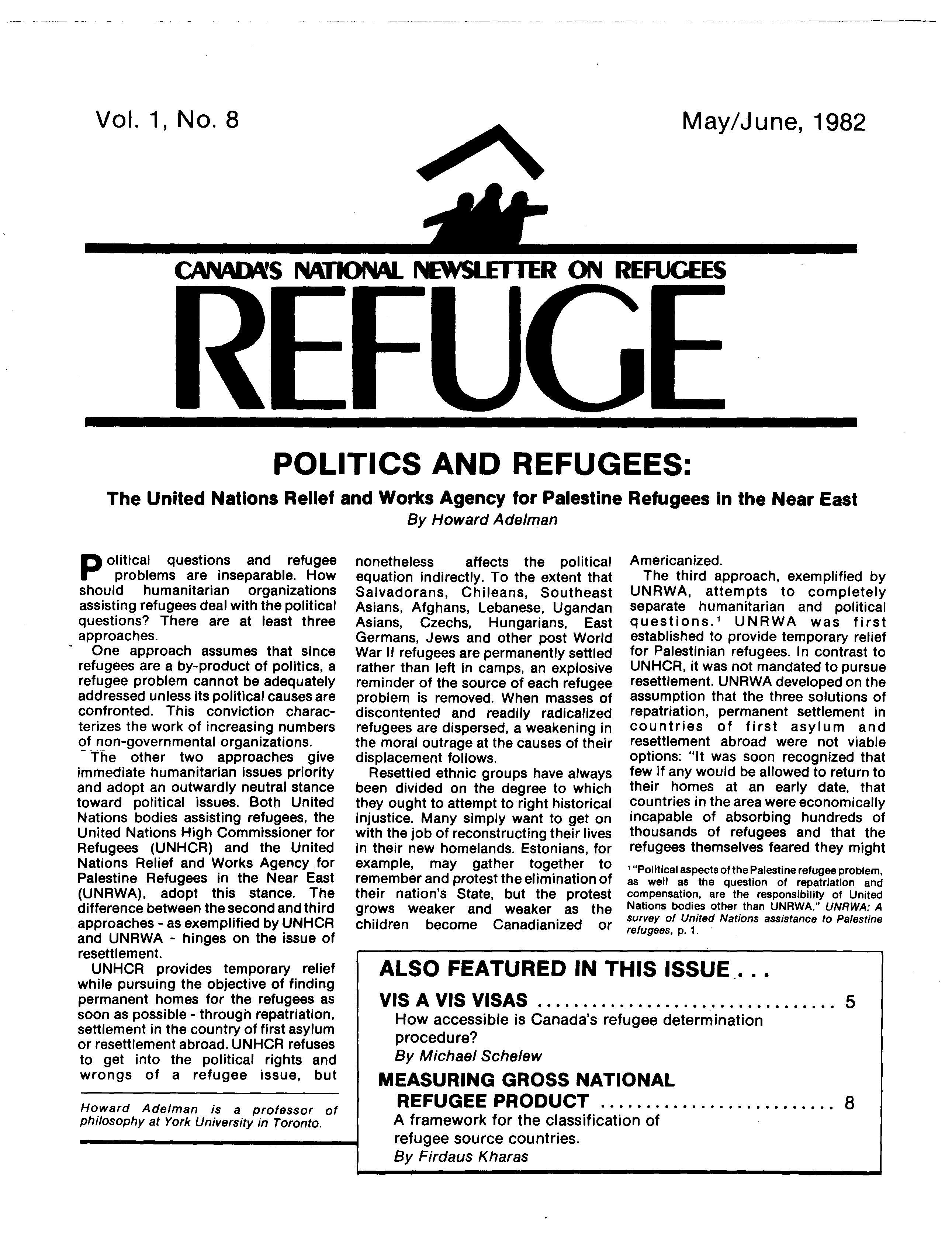 first page Refuge vol. 1.8 1982