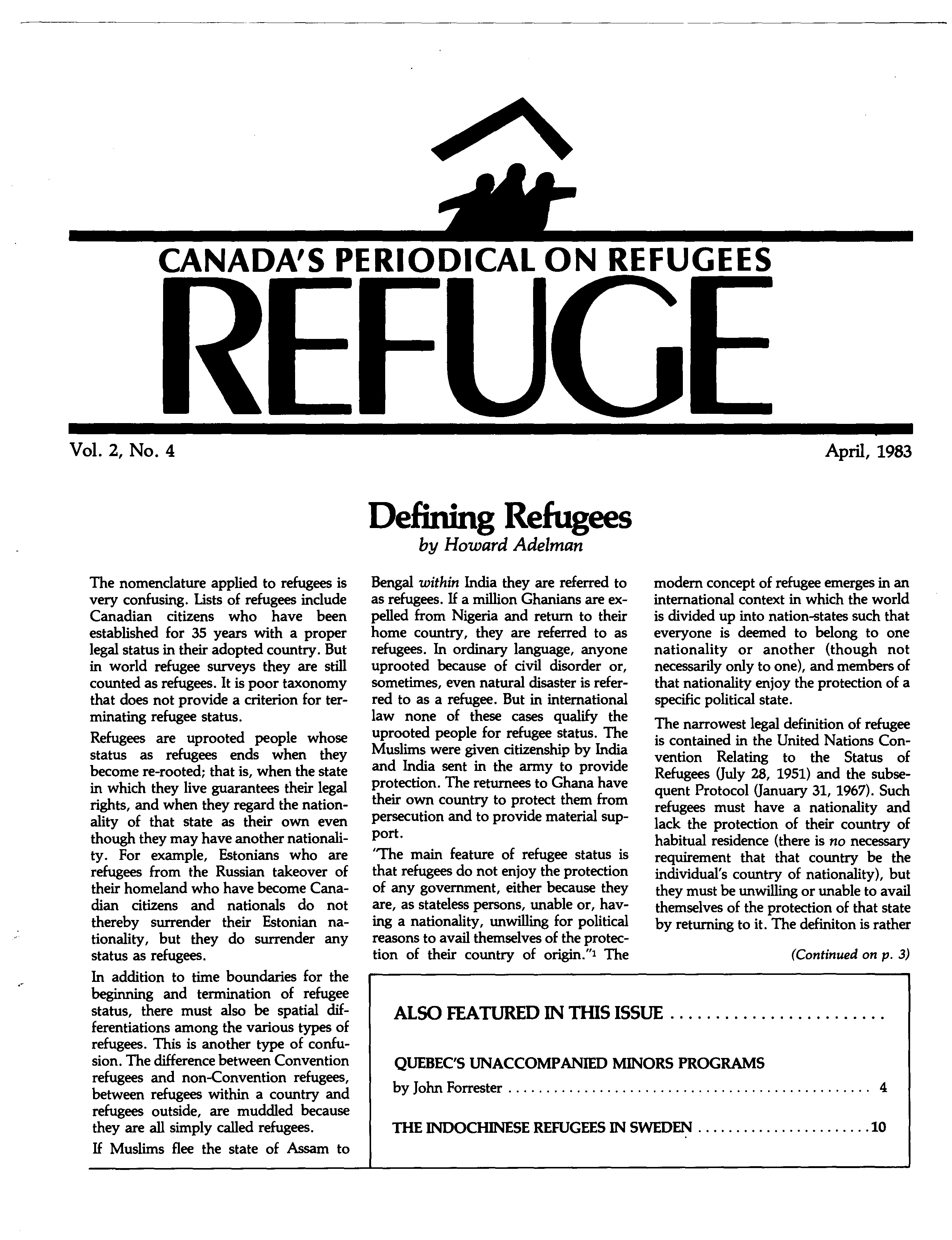 first page Refuge vol. 2.4 1983