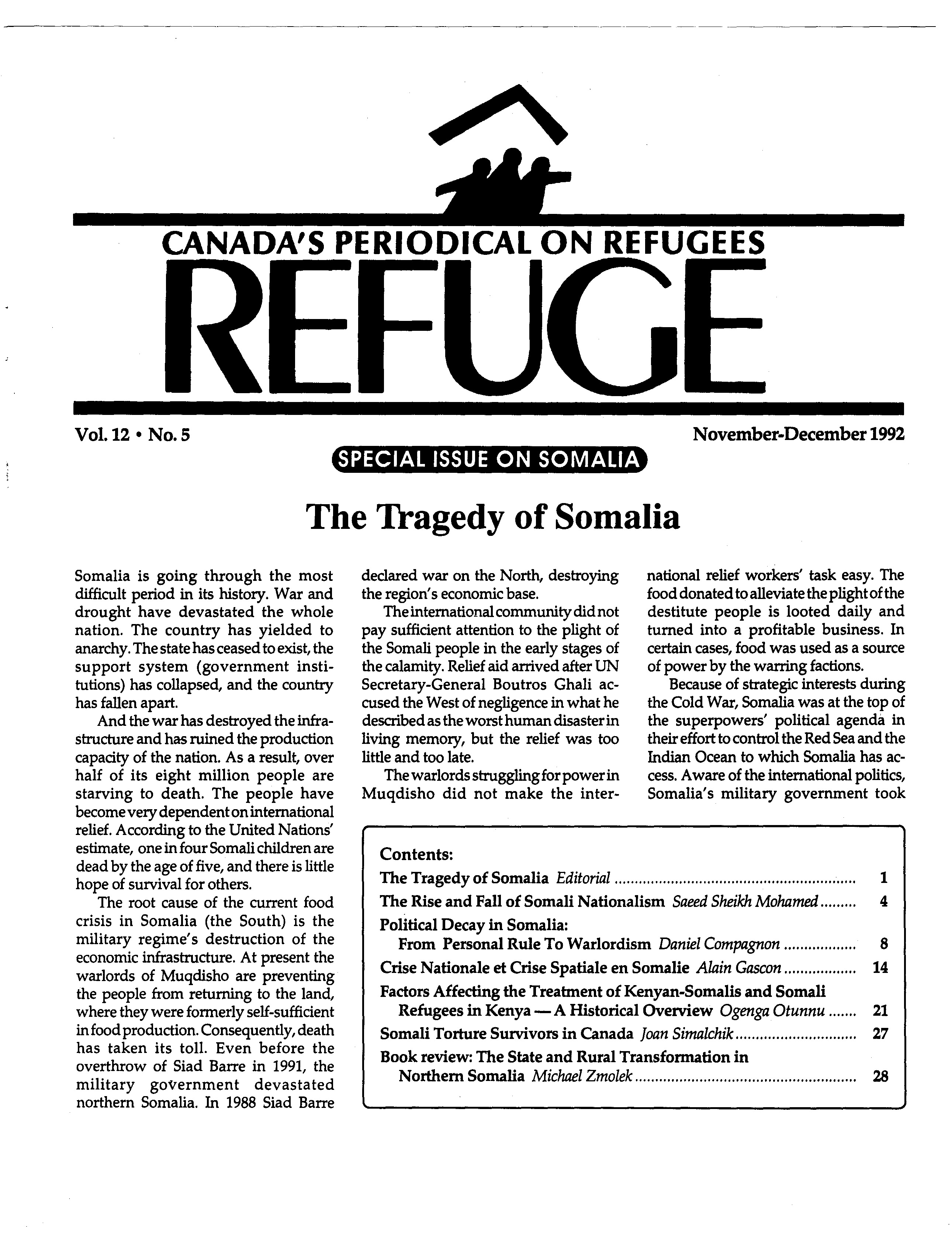 first page Refuge vol. 12.5 1992