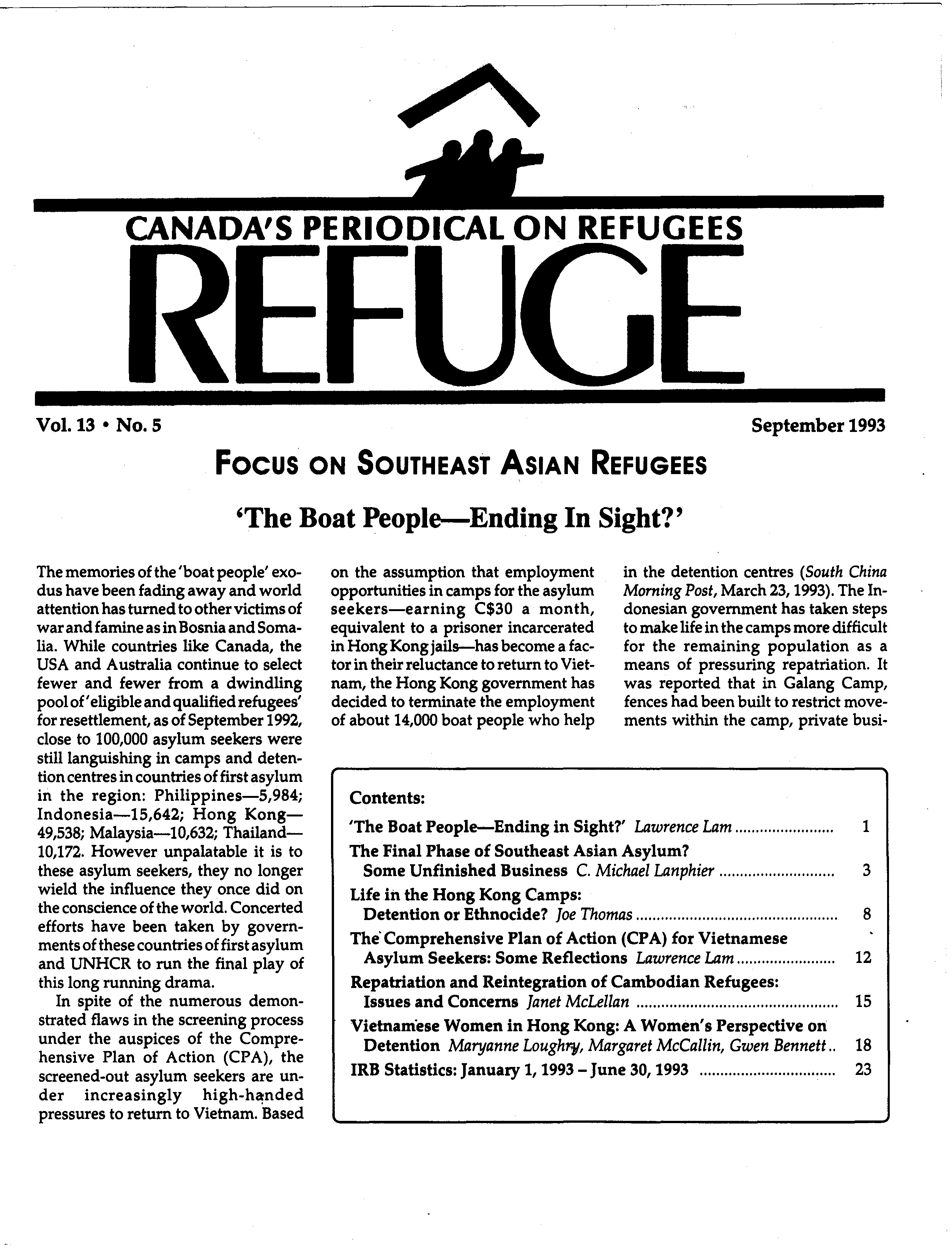first page Refuge vol. 13.5 1994