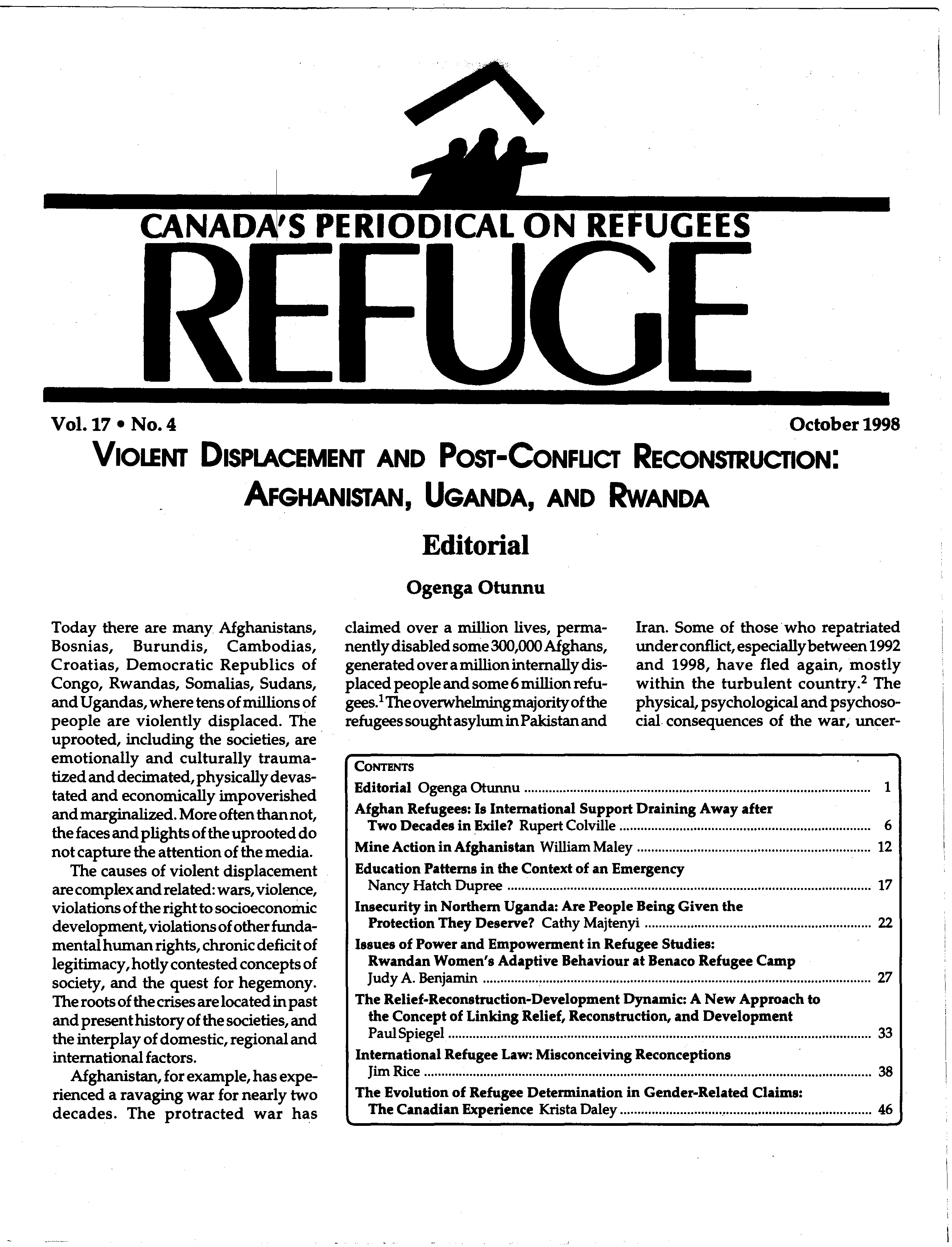 first page Refuge vol. 17.4 1998