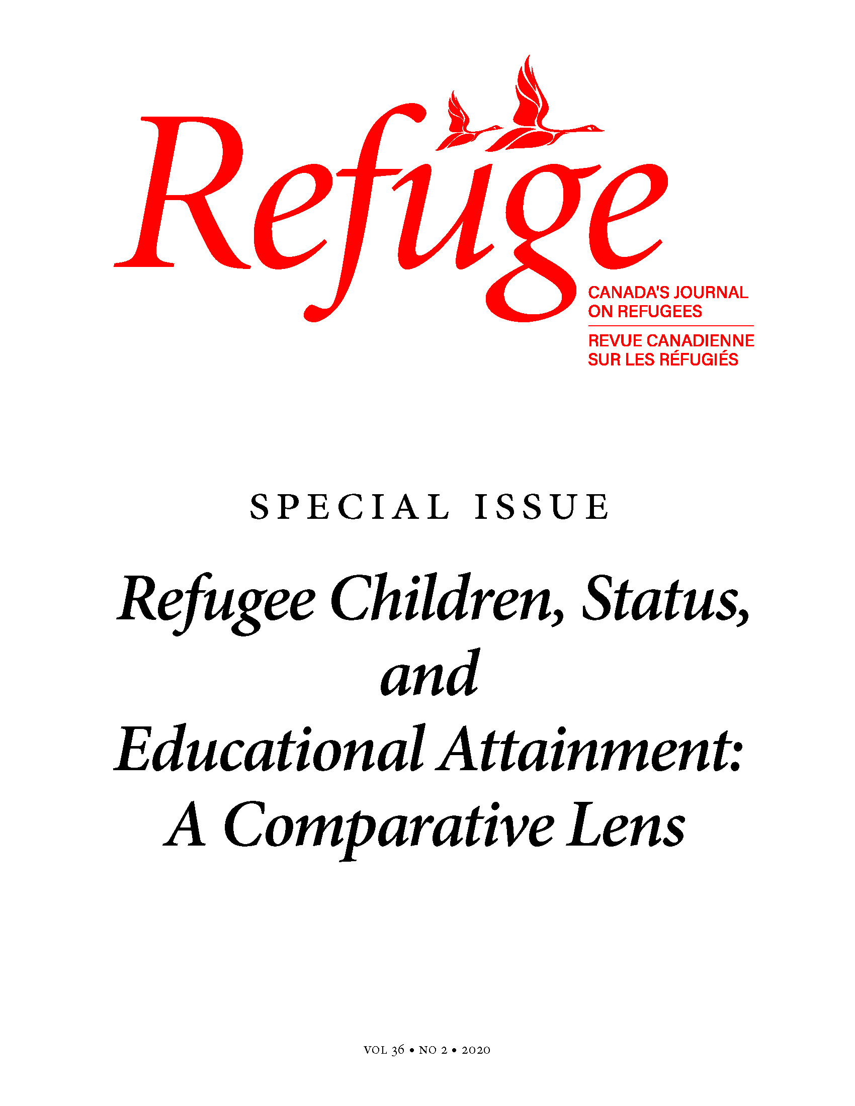 cover image of Refuge special issue on refugee children