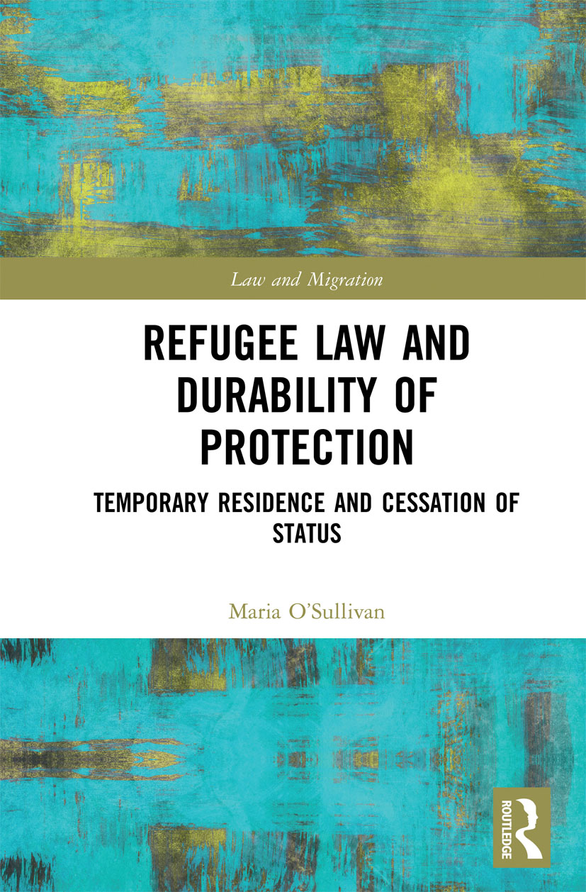 abstract art book cover for Refugee Law and Durability of Protection